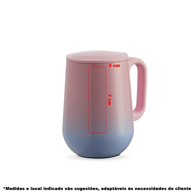 Caneca Bicolor Parede Dupla 250ml - 18720